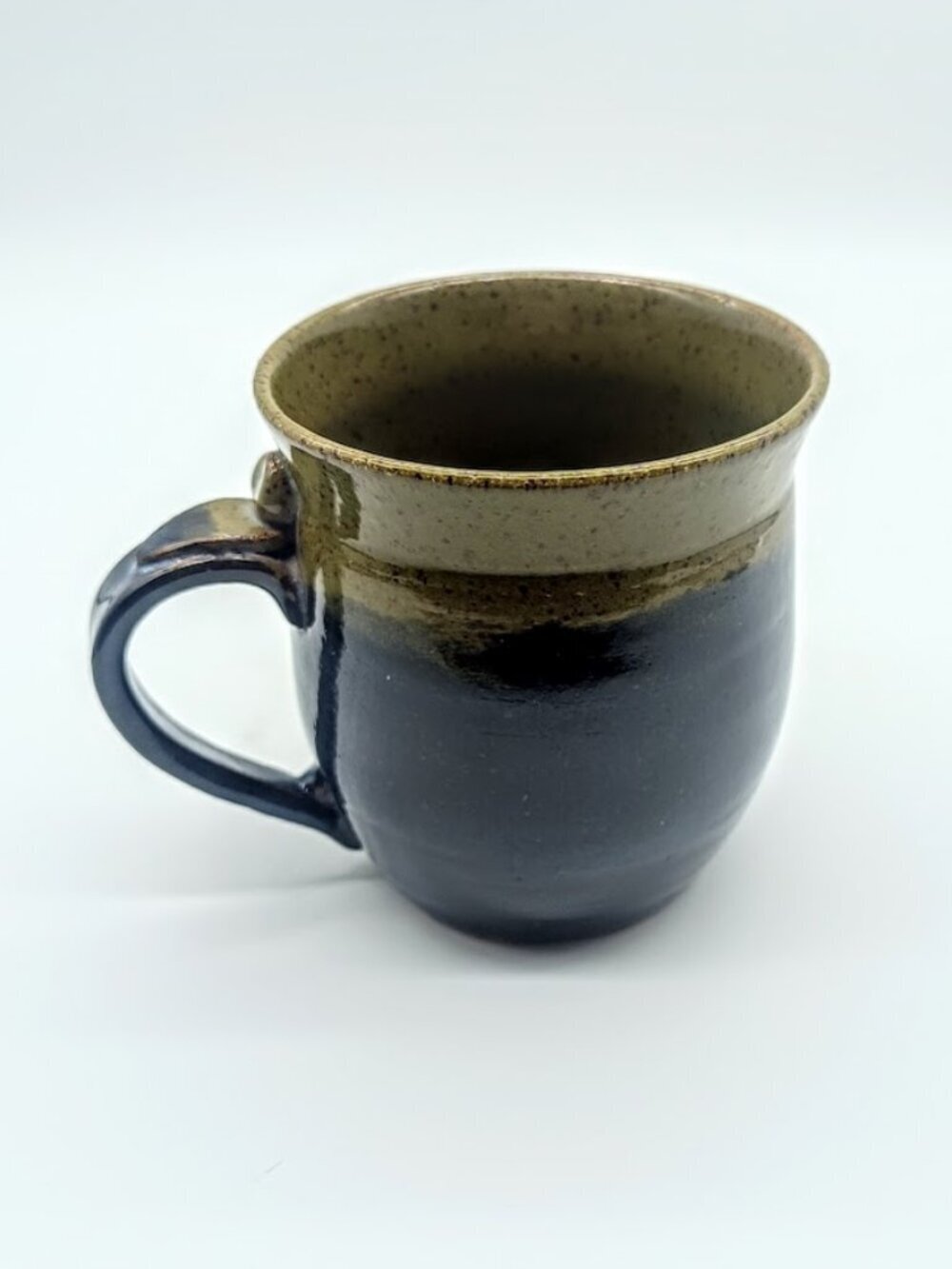 Blue Green Drip Glazed Artisan Signed Studio Pottery Mug